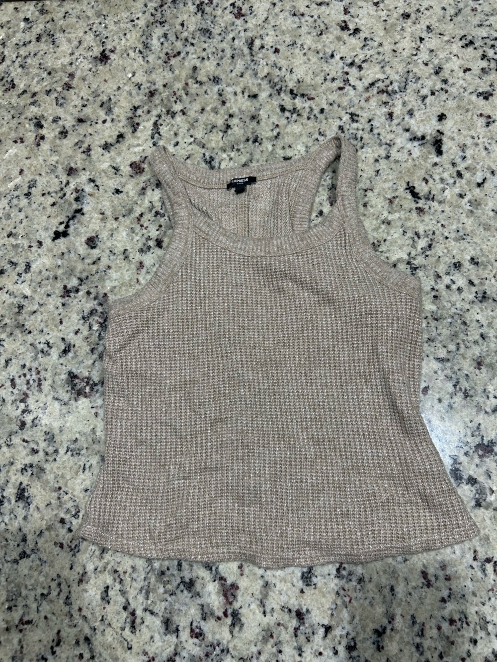Express Sleeveless Scoop Tank Sweater - Taupe